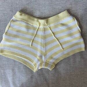 PINK Victoria's Secret Yellow and White Striped Shorts